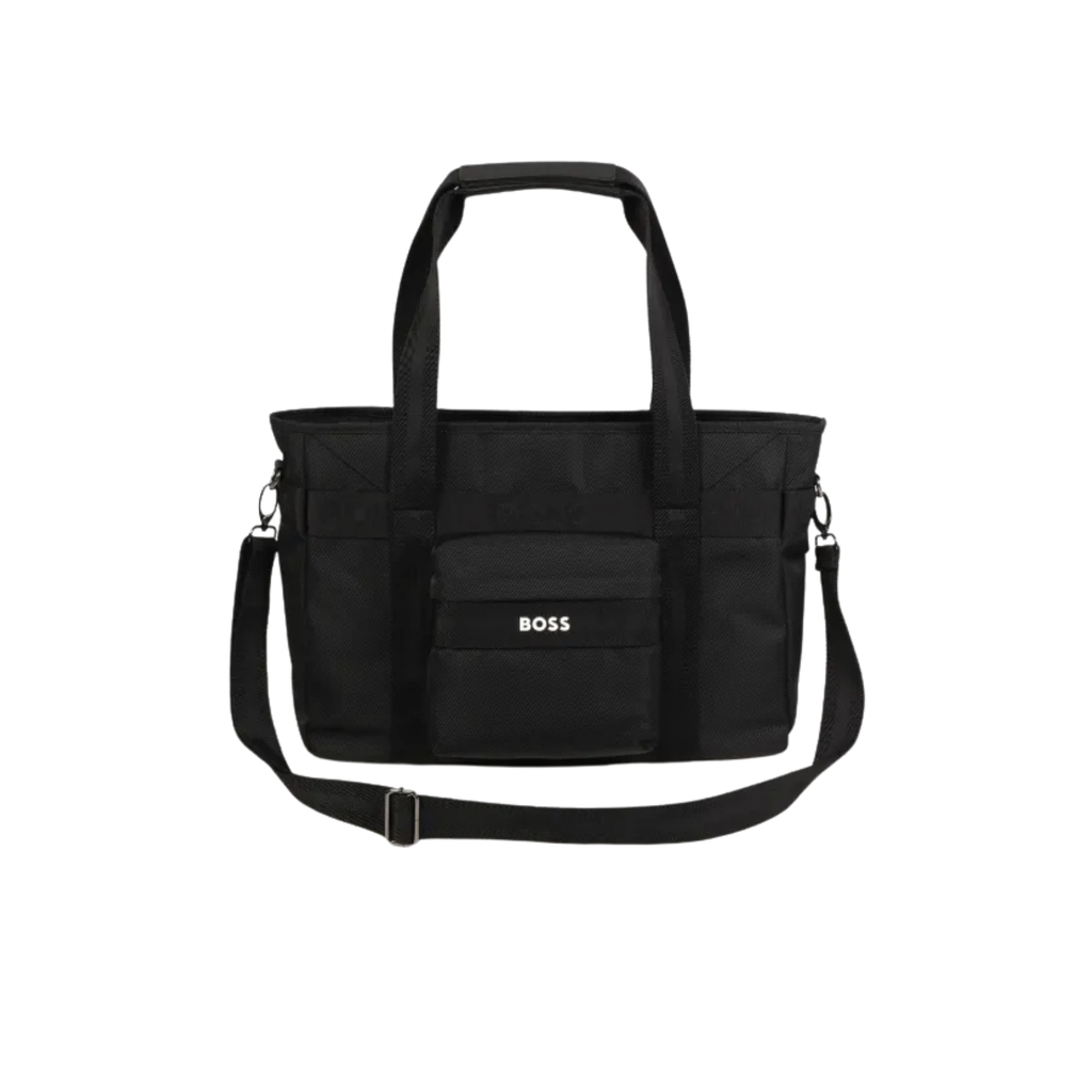 Boss Kids Logo-Applique Diaper Bag in Black