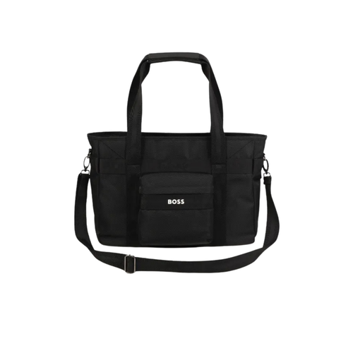 Boss Kids Logo-Applique Diaper Bag in Black