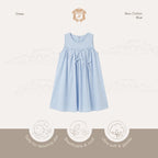 Kekeyo Dress Bow Cotton Blue | 4-5Y 9-10Y