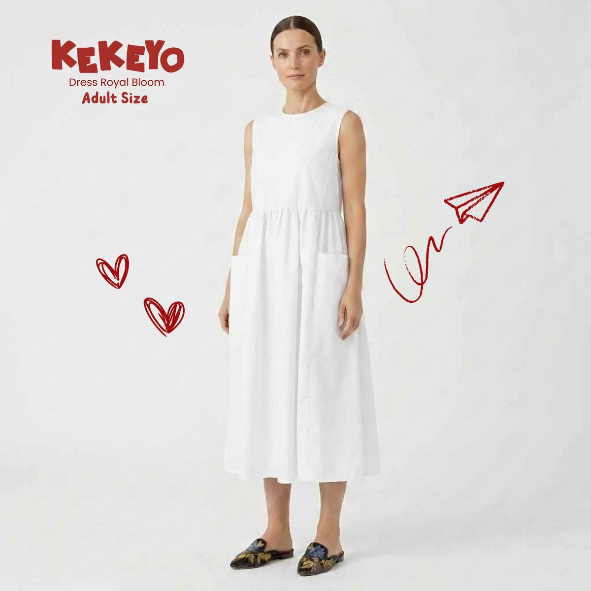Kekeyo Dress Royal Bloom White | 8Y 10Y 12Y S M L