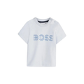 BOSS Kids Logo-Print T-Shirt in Soft Blue