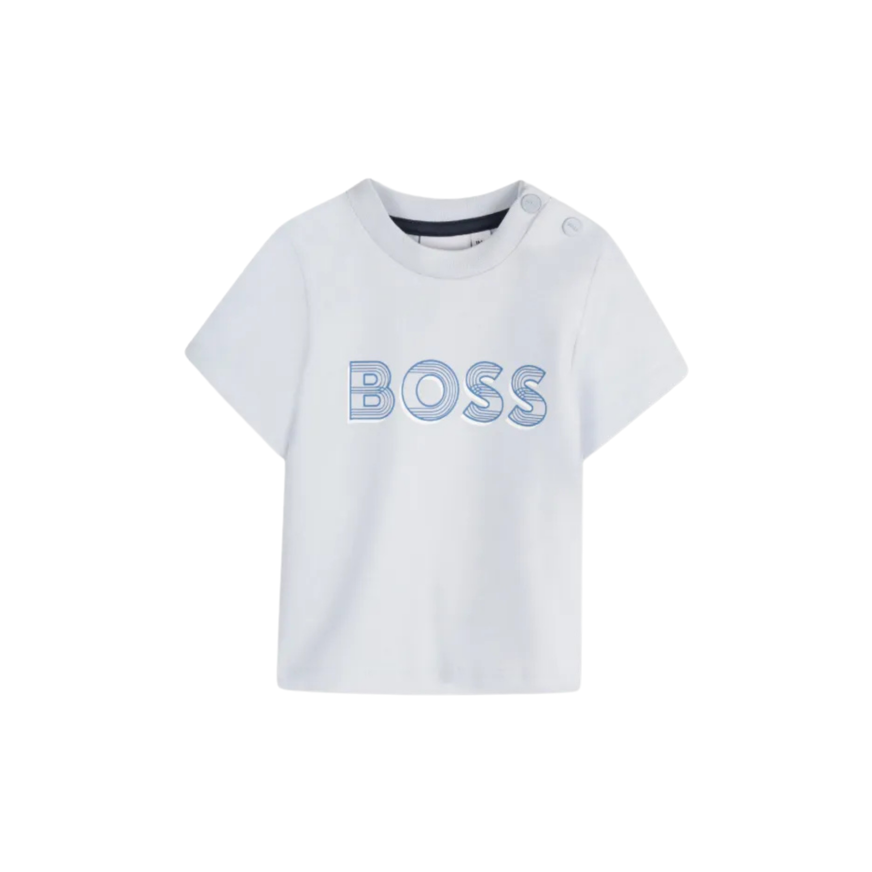 BOSS Kids Logo-Print T-Shirt in Soft Blue