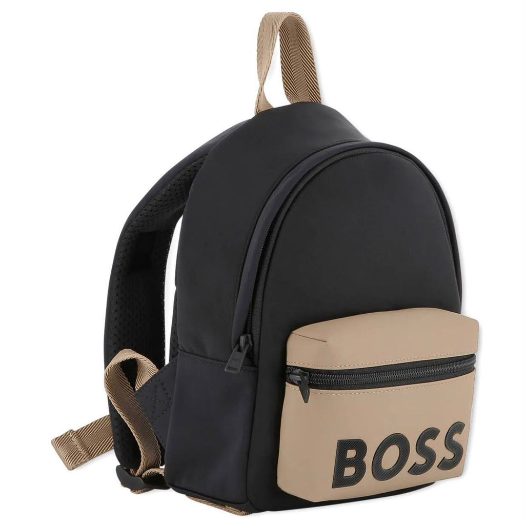 Boss Logo Embellished Two Tone Backpack