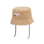 BOSS Kids Cotton Bucket Hat in Brown