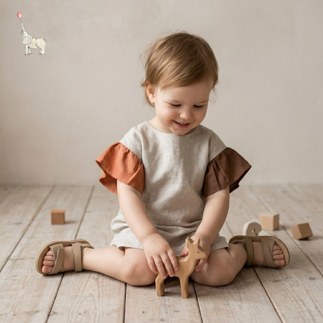 Kekeyo Multicolour Linen Dress | 2Y