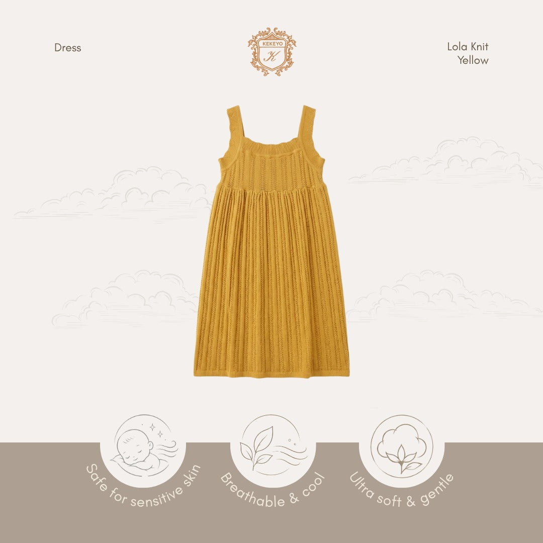 Kekeyo Lola Knit Dress Yellow | 6Y