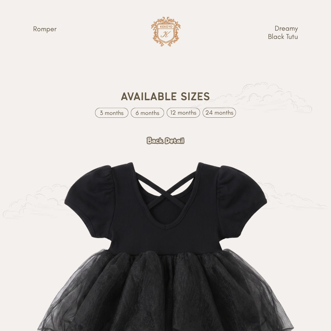 Kekeyo Dreamy Romper Black Tutu | 3M 6M 12M 24M