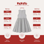 Kekeyo Dress Royal Bloom Japan Cotton Grey | 8Y 10Y 12Y S M L