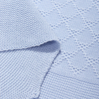 Paz Rodriguez Wool Knit Baby Blanket in Blue