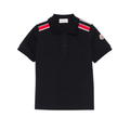 Moncler Kids Cotton Piqué Polo Shirt in Navy