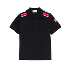 Moncler Kids Cotton Piqué Polo Shirt in Navy