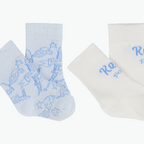 Kenzo Set of 2 Pairs Blue Socks ( Included With Box )