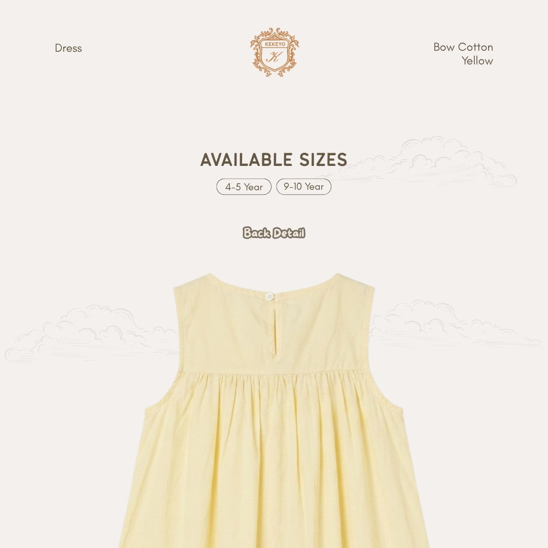 Kekeyo Dress Bow Cotton Yellow | 4-5Y 9-10Y