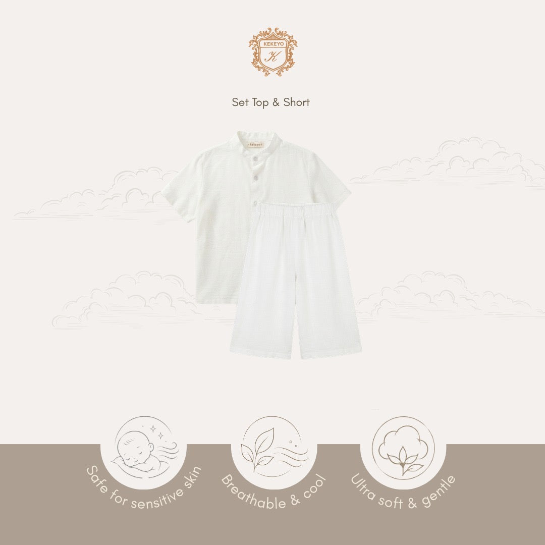 Kekeyo Linen Short-Sleeve Koko Shirt Top | 2-14Y