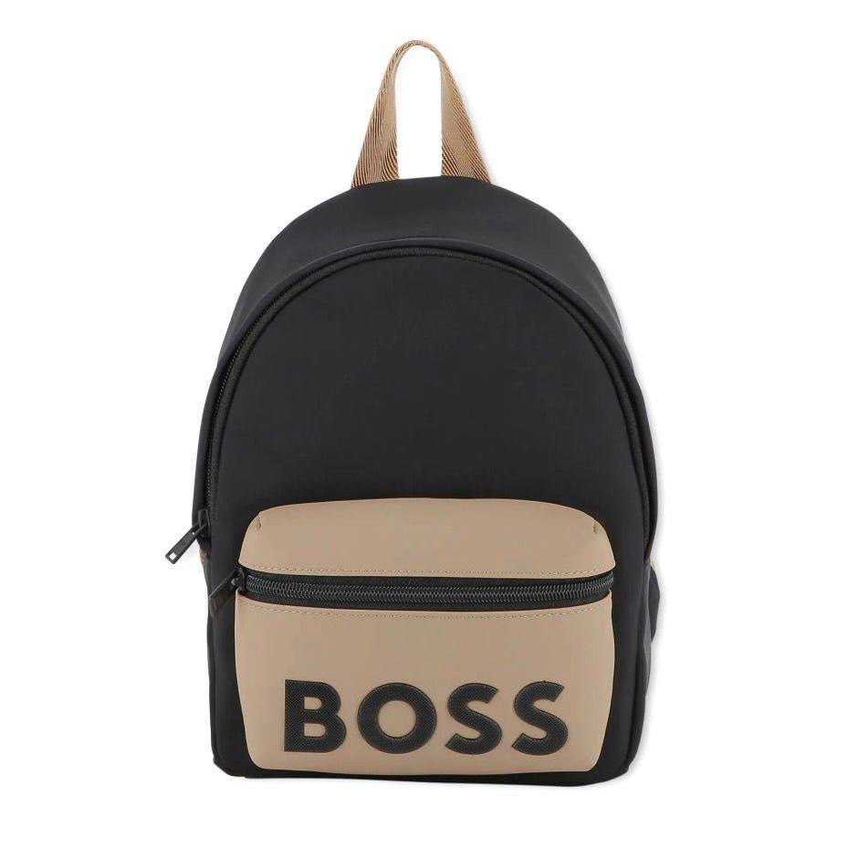 Boss Logo Embellished Two Tone Backpack