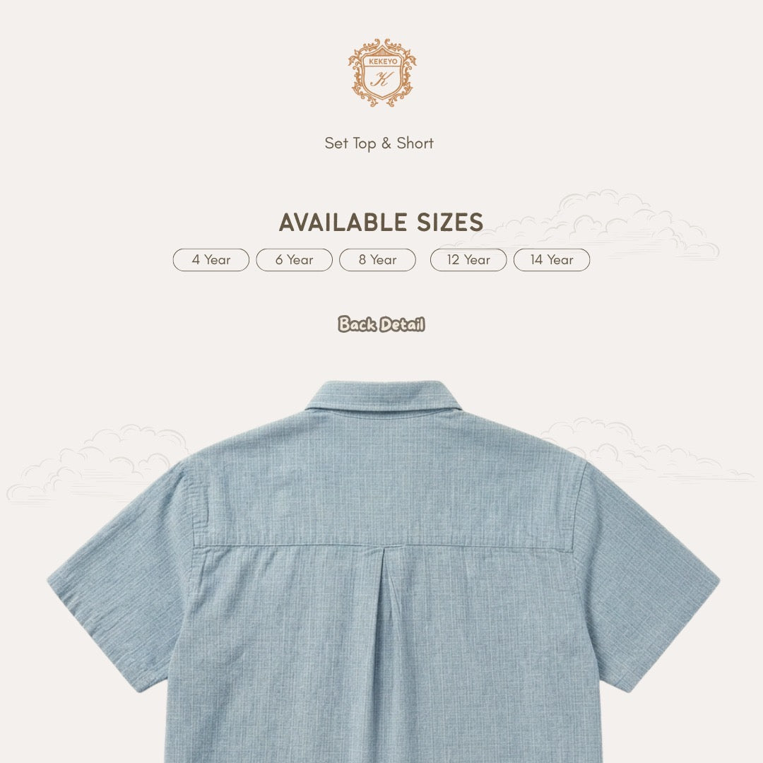 Kekeyo Denim Organic Cotton Top Pants Set | 4 - 14Y