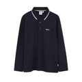BOSS Kids Long-Sleeve Polo Shirt in Navy Blue