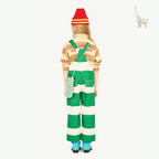 The Animals Observatory Kids Striped Cotton Dungarees