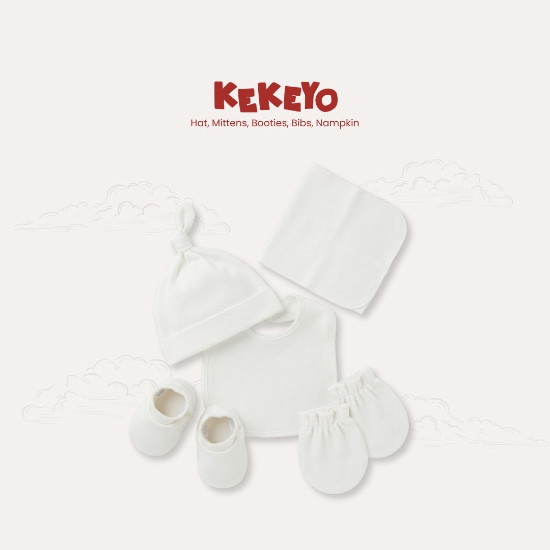 Kekeyo 5-in-1 Baby Essentials Gift Set 0-3M Newborn | Off-White Series