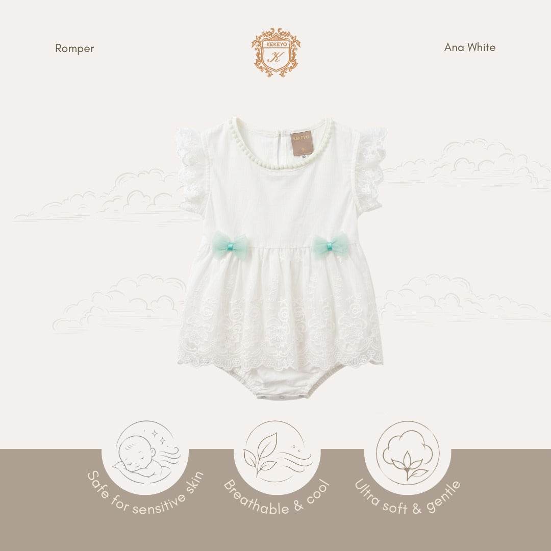 Kekeyo Romper Ana White | 3M 9M