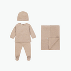 Paz Rodriguez Babysuit Two-Piece Set in Beige