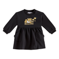 Moschino Kids Baby Logo Cotton Dress in Black