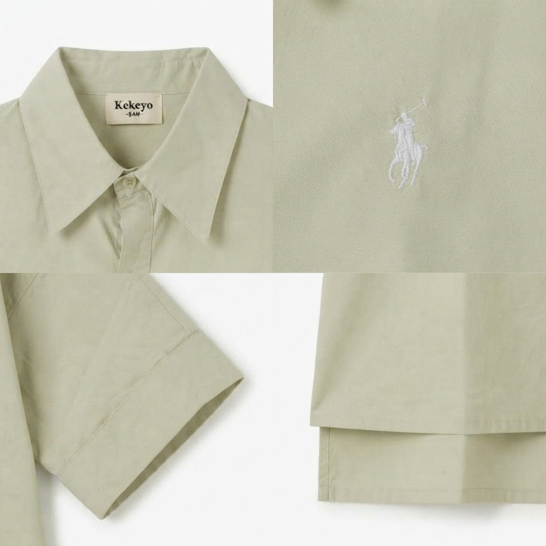 Kekeyo Short Sleeve Shirt 8Y | Sage Green