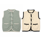 Kekeyo Celia Vest Knit Flower Button