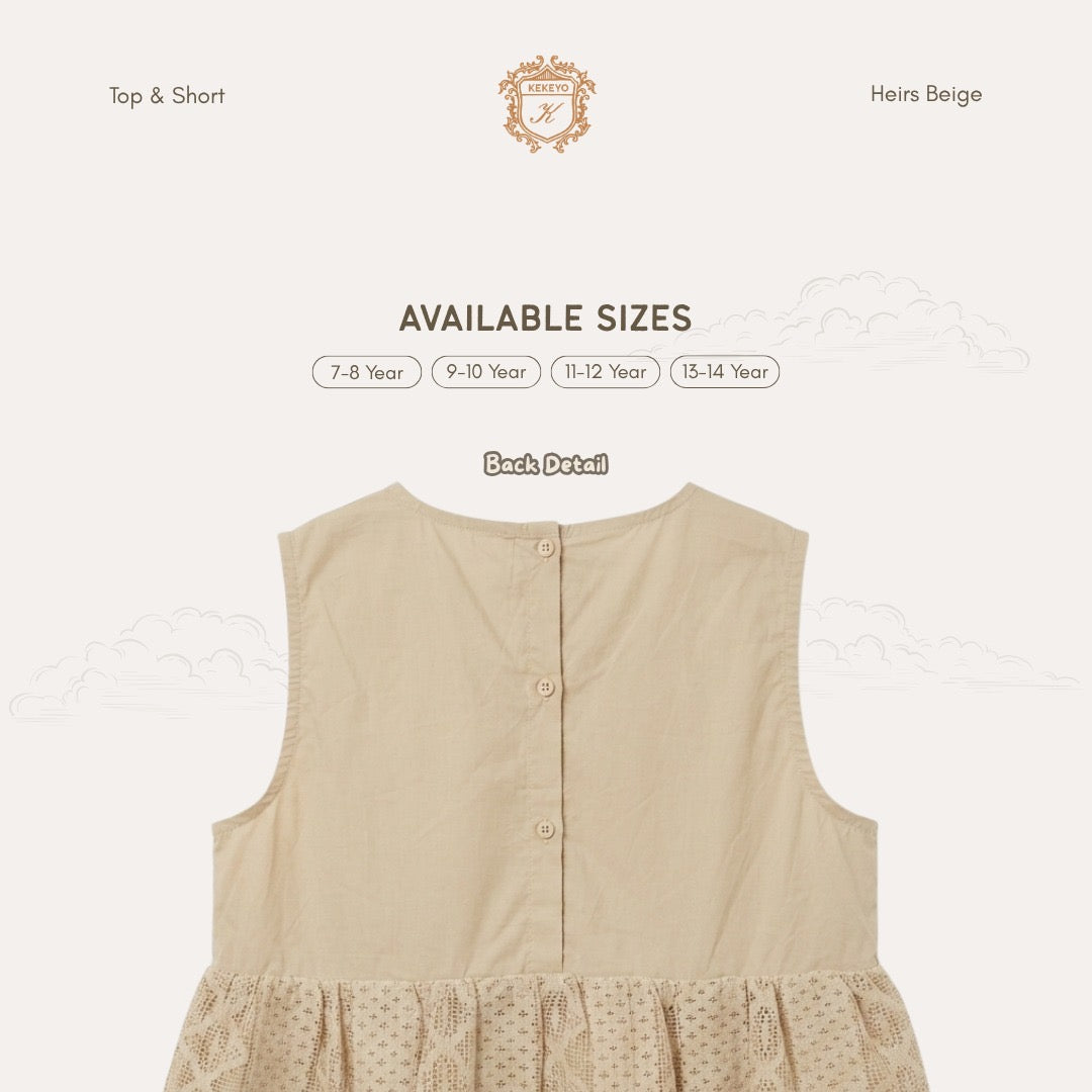 Kekeyo Top & Short Heirs Beige | 7-8Y 9-10Y 11-12Y 13-14Y