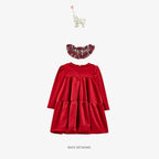 Monalisa Tartan Collar Chenille Dress | 9M