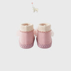 Mammyeve Baby Shoes 7 | Pink Flower Sock Booties | PreWalker | One Size