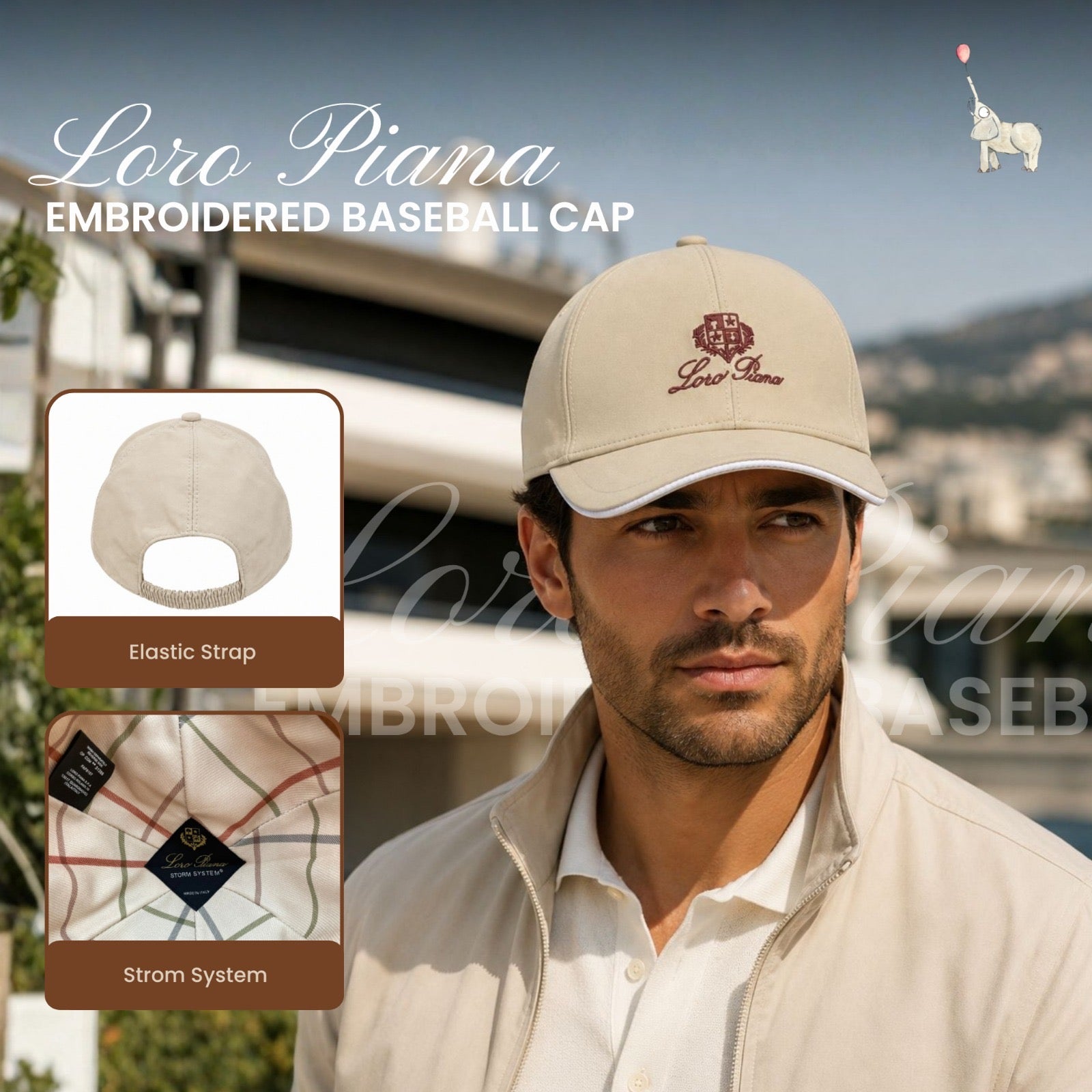Loro Piana Embrioded Baseball Cap Beige