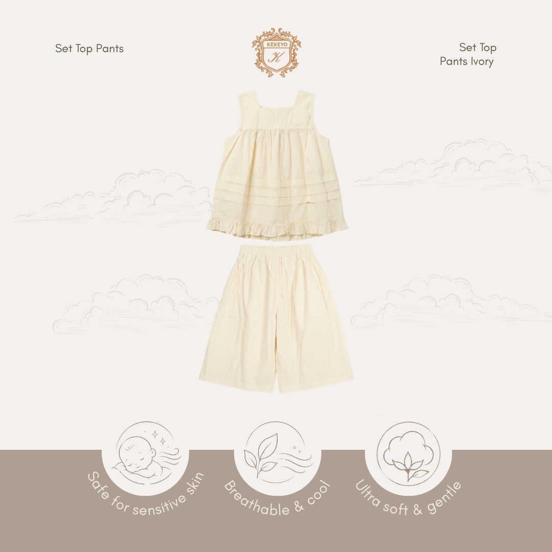 Kekeyo Set Top Pants Ivory | 1-2Y 5-6Y 7-8Y 11-12Y