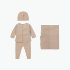 Paz Rodriguez Babysuit Two-Piece Set in Beige