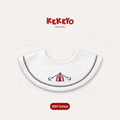 Kekeyo Baby Bibs - White Red-Blue Trim Circus Tent Motif