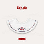 Kekeyo Baby Bibs - White Red-Blue Trim Circus Tent Motif