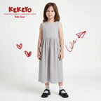 Kekeyo Dress Royal Bloom Japan Cotton Grey | 8Y 10Y 12Y S M L