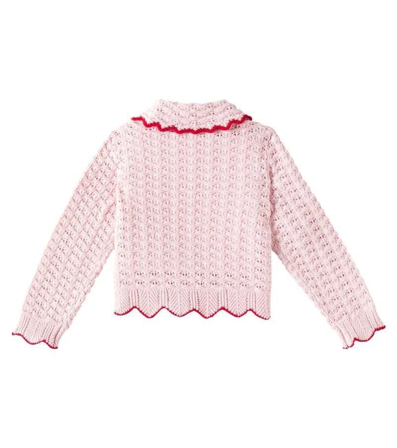 Self Potrait Embroidered Cotton Blend Cardigan | 4-5Y