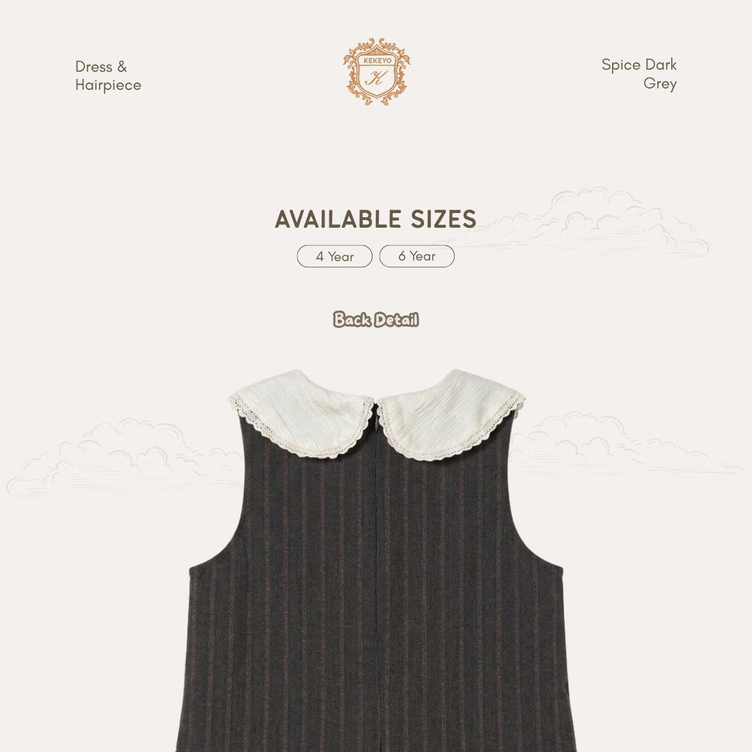 Kekeyo Dress & Hairpiece Spiece Dark Grey | 4Y 6Y