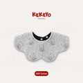 Kekeyo Baby Bibs - Heather Grey Sitting Bear Motif