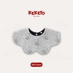Kekeyo Baby Bibs - Heather Grey Sitting Bear Motif