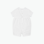 Sarah Louise White Blue Smocked Shortie Romper