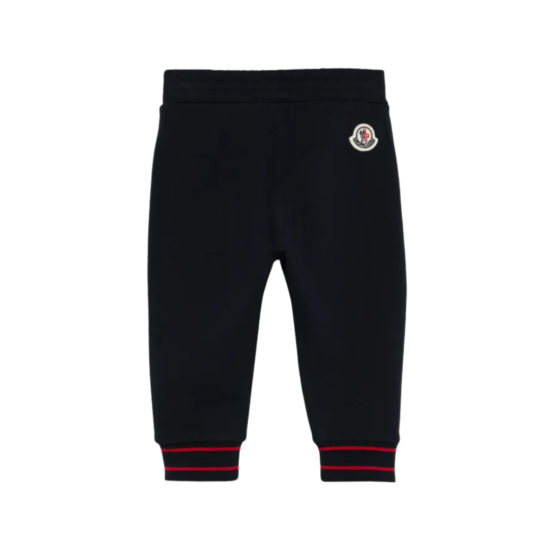 Moncler Kids Logo-Jacquard Track Pants in Navy Blue