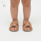 Mammyeve Ruched Double Strap Sandals | Soft Brown