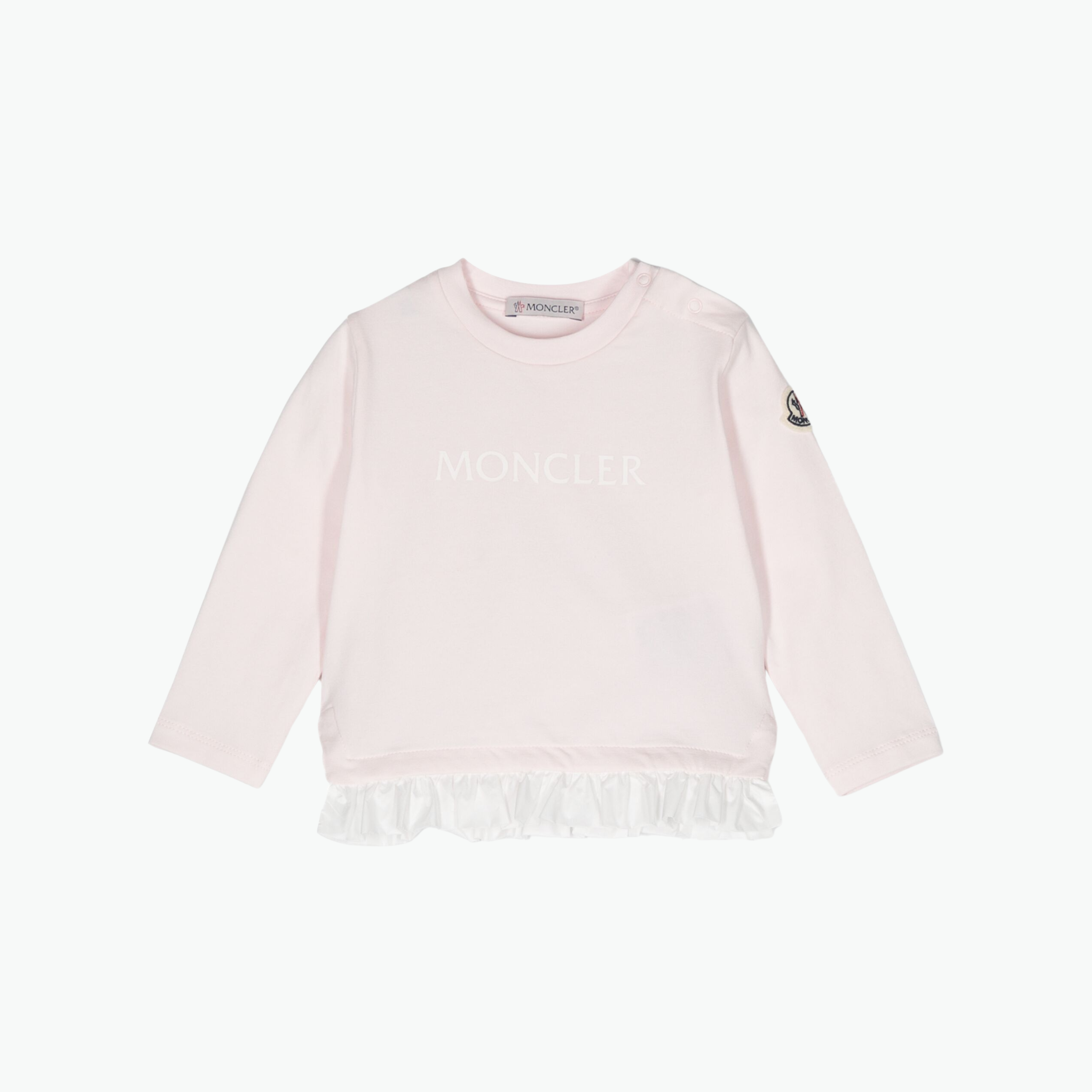 Moncler Kids Pink Cotton Blend Long-Sleeve T-shirt