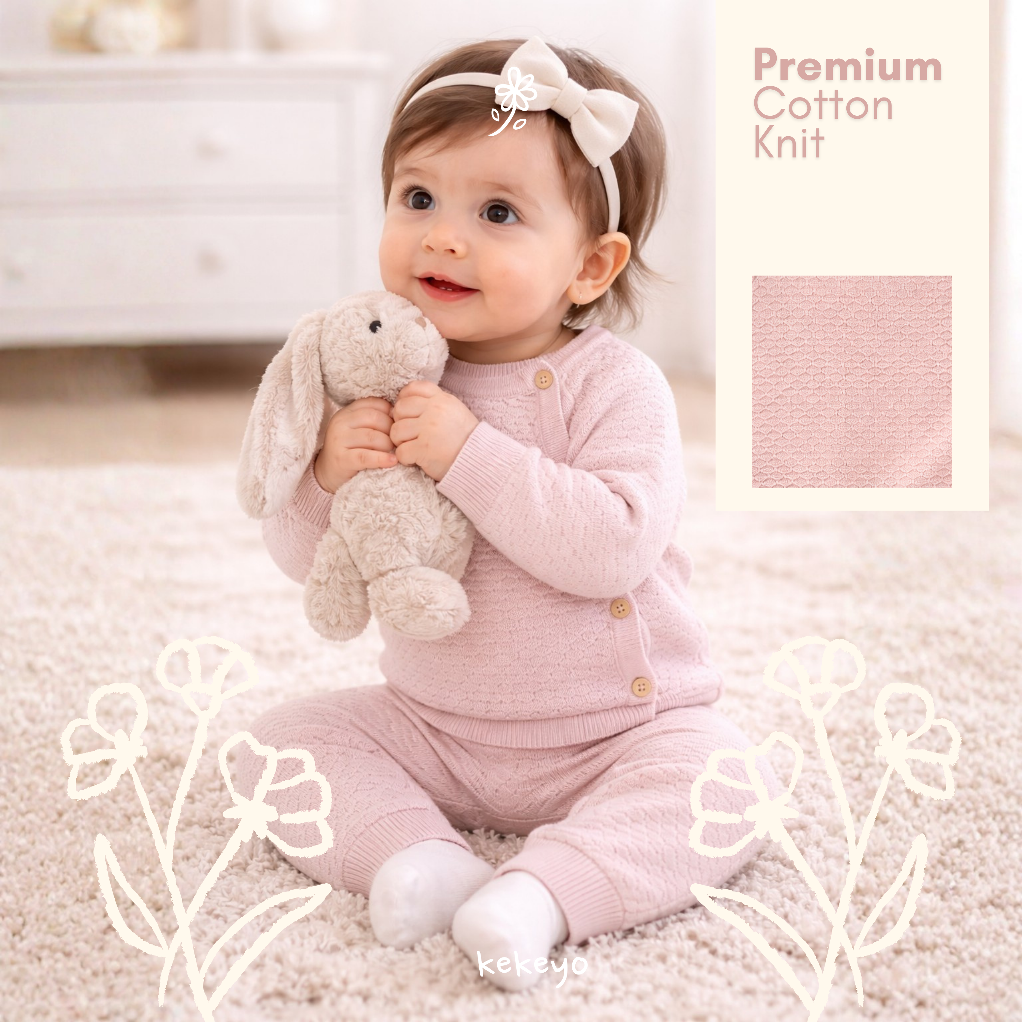 Kekeyo Cloud Knit Set in Pink