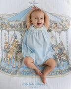 Atelier Choux Carré Swaddle - Carousel Blue  100x100cm | Babybrandedshop