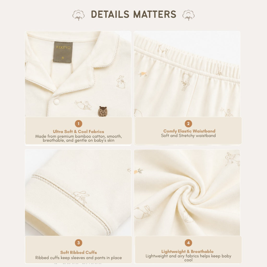 Kekeyo Set Pajamas Bunny Garden | 2Y 3Y