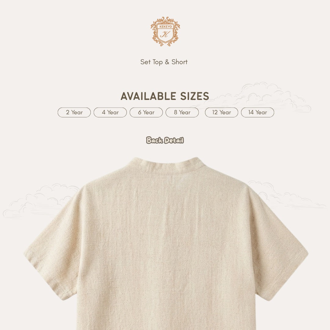 Kekeyo Linen Short-Sleeve Koko Shirt Top | 2-14Y