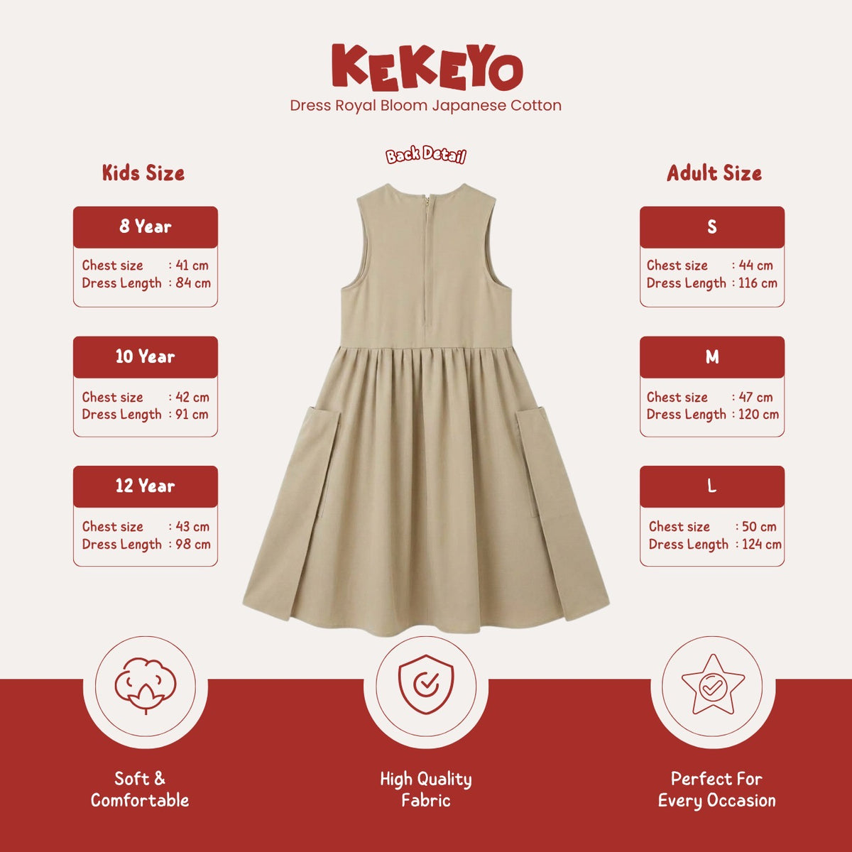 Kekeyo Dress Royal Bloom Choco | 8Y 10Y 12Y S M L